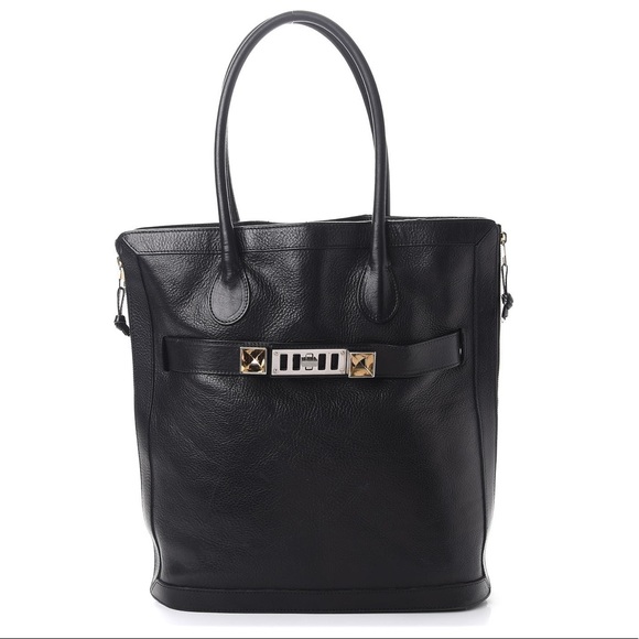 EXPANDABLE PS11 pebbled leather shoulder tote 15”W 14.5”H 5.25”D 8”Handle drop - Picture 2 of 8